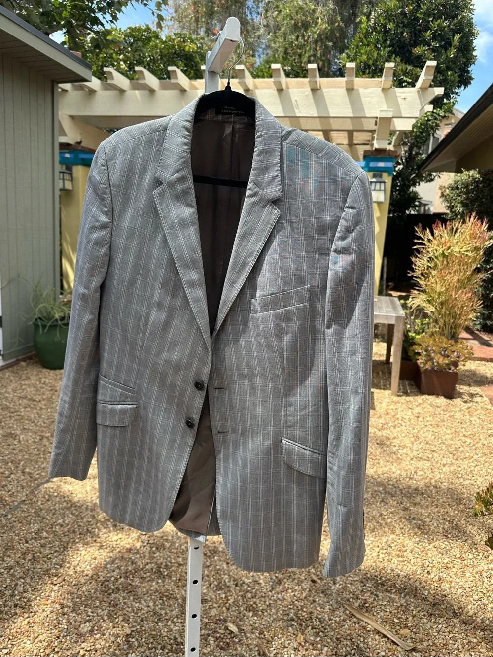 Paul Smith Light Gray Windowpane Sport Coat - Two-Button Blazer